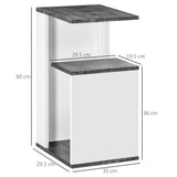 easycomfort easycomfort comodino con ripiano aperto in truciolato dal design irregolare 35x29 5x60 cm grigio e bianco