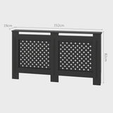 easycomfort easycomfort copritermosifoni in legno mdf traforato a croce con ripiano e fissaggio a muro 152x19x82 cm nero