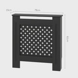 easycomfort easycomfort copritermosifoni in legno mdf traforato a croce con ripiano e fissaggio a muro 78x19x82 cm nero