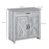 easycomfort easycomfort credenza cucina country con armadietto a 2 ante e cassetto 80x39 7x80cm grigio