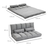 easycomfort easycomfort divano da terra pieghevole a lettino schienale reclinabile su 7 livelli e cuscini divano moderno per tv giochi lettura yoga ufficio 130x73x60 cm grigio chiaro ean 8055776914688