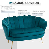 easycomfort easycomfort divano vintage 2 posti industrial chic in tessuto effetto velluto e metallo 130x77x77 cm alzavola e oro ean 8055776912905