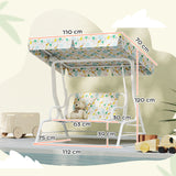 easycomfort easycomfort dondolo per bambini da esterno a 2 posti con tettuccio regolabile e cinture di sicurezza 112x75x120 cm bianco