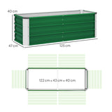 easycomfort easycomfort fioriera da giardino senza fondo con 2 aree di coltivazione in acciaio 125x47x40 cm verde