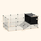 easycomfort easycomfort gabbia per animali piccoli modulabile con casette rialzate per porcellini dindia e ricci nero