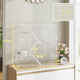 easycomfort easycomfort gabbia per roditori multilivello con accessori inclusi in acciaio pet e ps 73x47x80 cm bianco