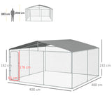 easycomfort easycomfort kennel per cani in metallo con tettuccio in tessuto oxford e porta con blocco 4x4x2 3m