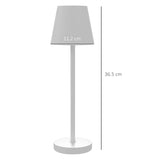 easycomfort easycomfort lampada da tavolo portatile in acrilico e metallo da 3600mah con cavo di ricarica 11 2x36 5 cm bianco