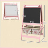 easycomfort easycomfort lavagna per bambini con cavalletto 3 in 1 e 2 contenitori eta 3 8 anni 54x46 5x93cm rosa