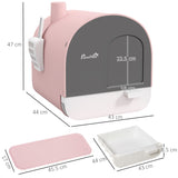 easycomfort easycomfort lettiera per gatti chiusa con filtri paletta e vassoio struttura in pp 43x44x47cm rosa