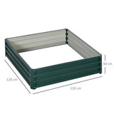 easycomfort easycomfort letto per orto rialzato a fondo aperto con rivestimento in acciaio zincato 120x120x30 cm verde