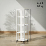 easycomfort easycomfort libreria moderna a 4 ripiani in metallo a rete con ruote 35x35x129 cm bianco