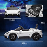 easycomfort easycomfort macchina per bambini 3 6 anni con guida manuale e musica integrata auto maserati mc20 con telecomando e led 3 5 kmh bianco
