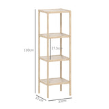 easycomfort easycomfort mobile bagno moderno a 4 livelli antiribaltamento in bambu 33x31x110 cm color legno