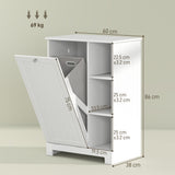 easycomfort easycomfort mobile bagno portabiancheria con cesto rimovibile e ripiani regolabili 60x38x86 cm bianco