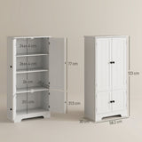 easycomfort easycomfort mobile credenza da cucina a 4 ante con 2 armadietti e ripiano regolabile 58 2x30x123 cm bianco