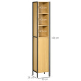 immagine-3-easycomfort-easycomfort-mobile-da-bagno-alto-in-truciolato-e-acciaio-colonna-bagno-con-3-ripiani-aperti-e-un-armadietto-30x28x168-cm