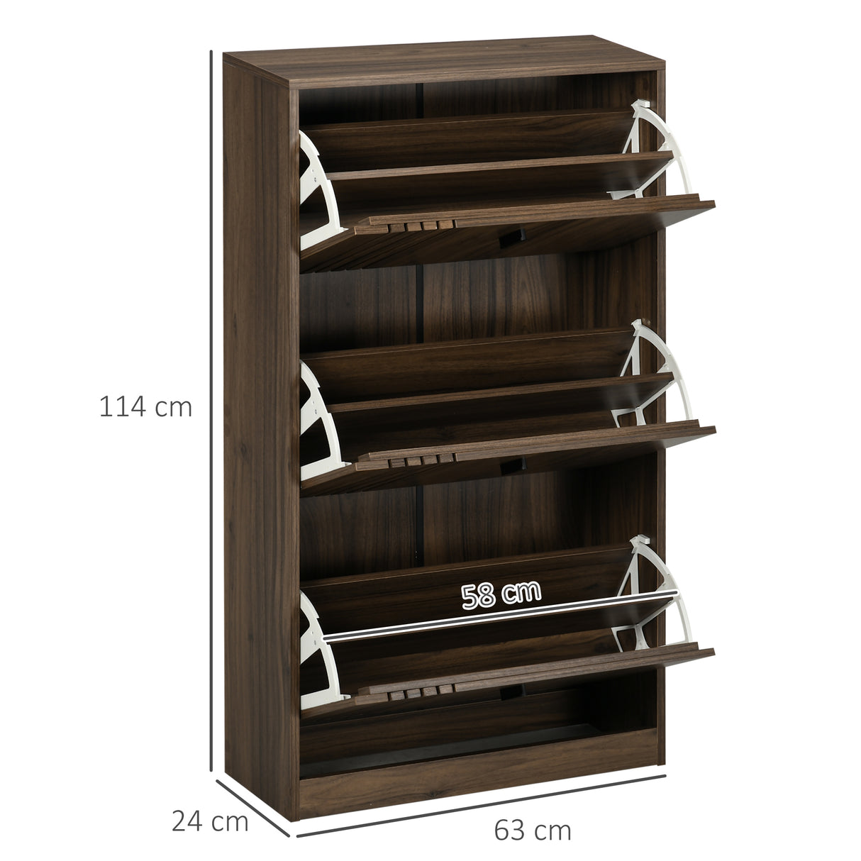 easycomfort easycomfort mobile scarpiera a 3 livelli con ripiani regolabili per 18 paia max in truciolato 63x24x117 cm