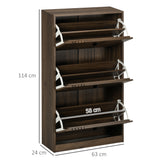 easycomfort easycomfort mobile scarpiera a 3 livelli con ripiani regolabili per 18 paia max in truciolato 63x24x117 cm