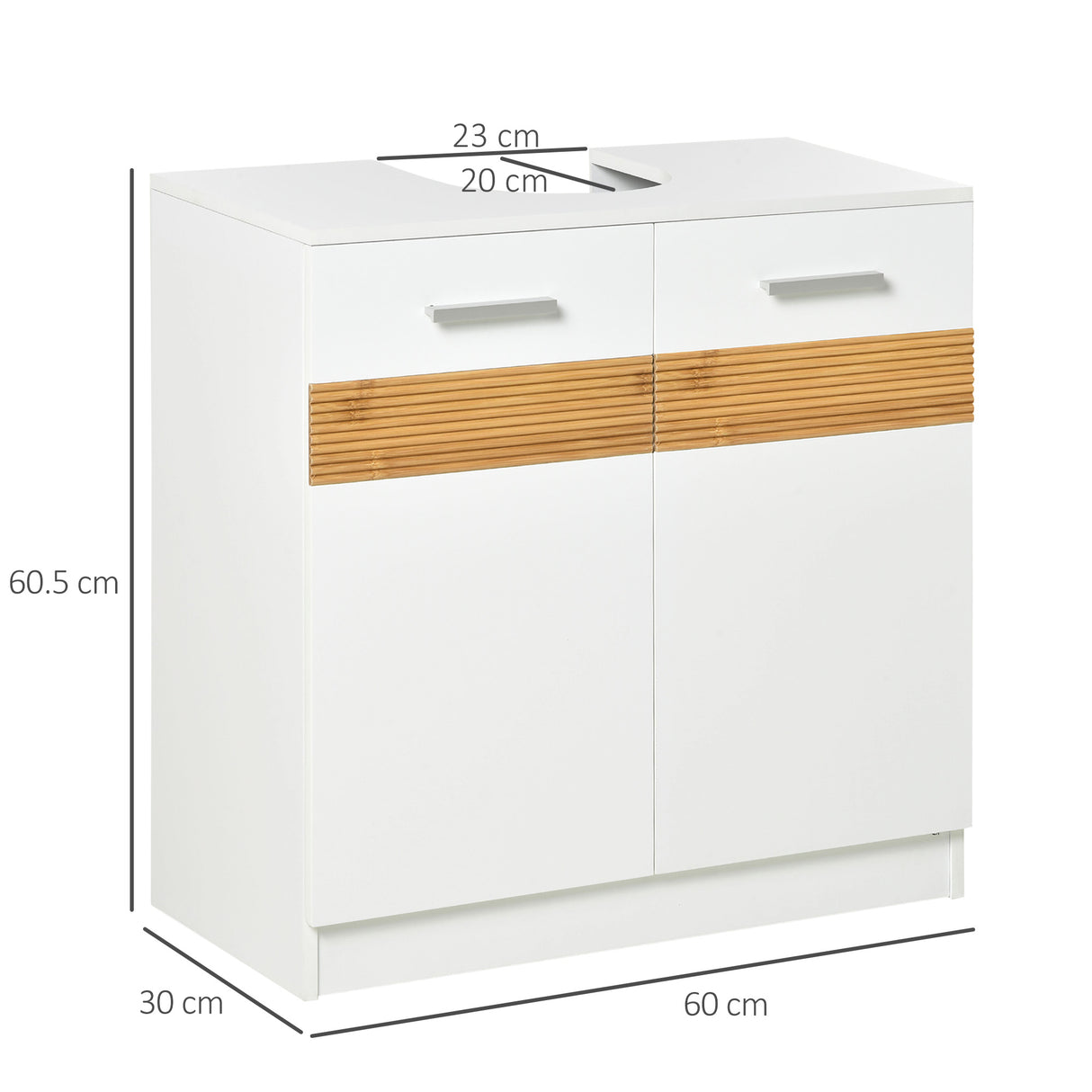easycomfort easycomfort mobile sotto lavabo bagno mobiletto bagno sottolavandino con antine in legno 60x30x60 5cm bianco