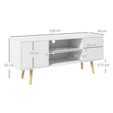 easycomfort easycomfort mobile tv 55 max con 2 armadietti e 2 ripiani aperti in legno e truciolato 120x34x50 cm bianco