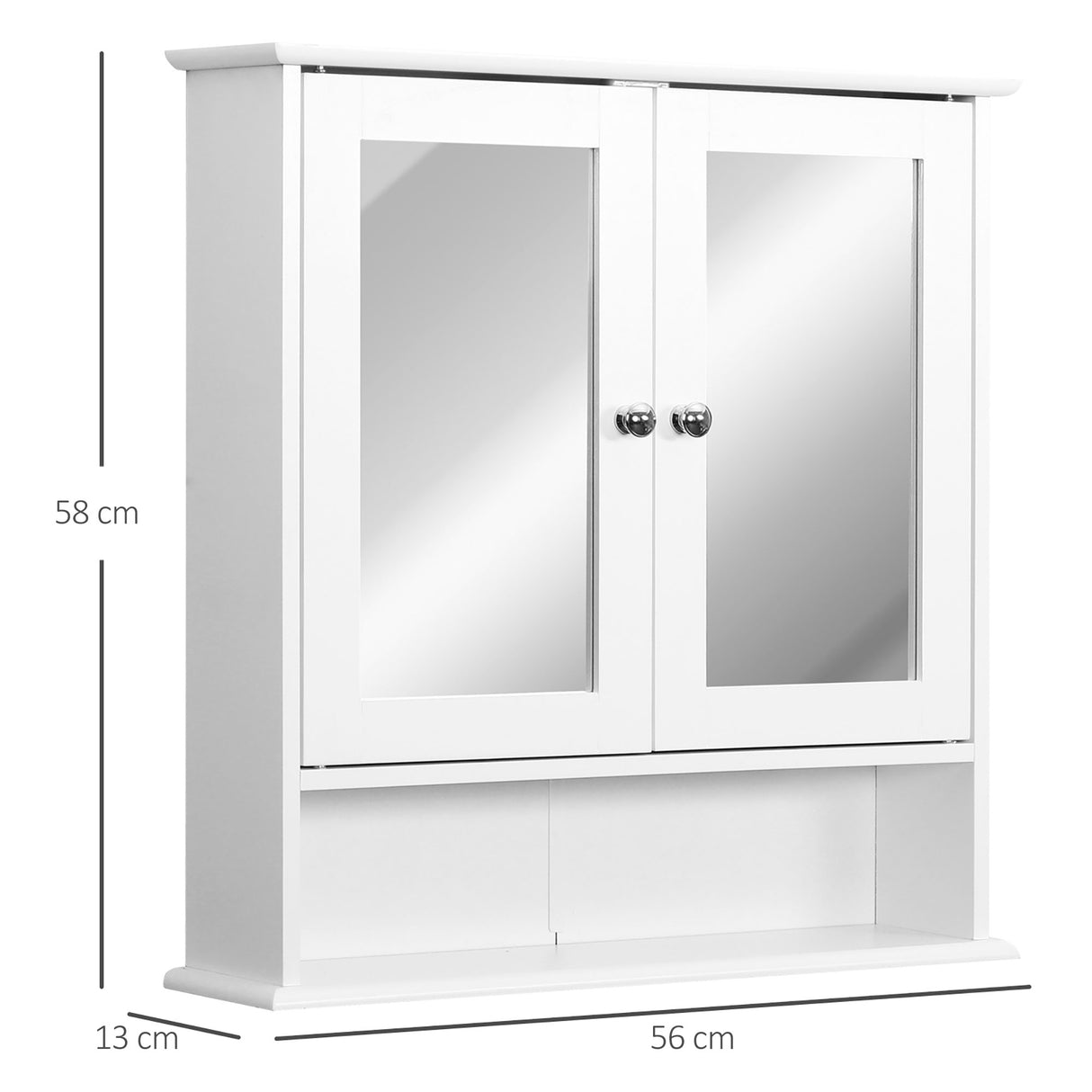 easycomfort easycomfort mobiletto armadietto a muro con specchio da bagno cucina in mdf 56 x 13 x 58cm bianco ean 8054111840576