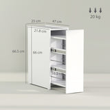 easycomfort easycomfort mobiletto bagno salvaspazio a 3 livelli con binari scorrevoli in legno 47x25x66 5 cm bianco