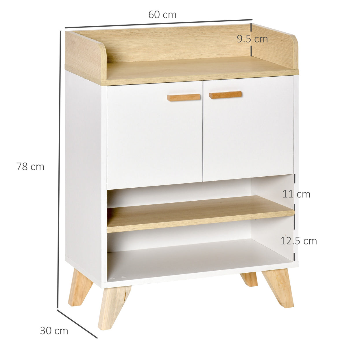 easycomfort easycomfort mobiletto multiuso con armadietto e ripiani aperti mobile da soggiorno cucina ufficio in legno bianco 60x30x78cm