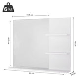 easycomfort easycomfort mobiletto pensile bagno 60 x 10 x 48cm con specchio e 3 ripiani armadietto a parete in mdf bianco ean 8054111841351