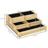 easycomfort easycomfort orto rialzato a 3 livelli in legno dabete per verdure fiori e piante da giardino 93x93x35 cm