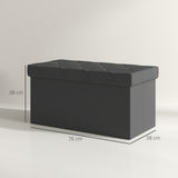 easycomfort easycomfort panca contenitore pieghevole da 84l coperchio imbottito e rivestimento finta pelle 76x38x38cm grigio