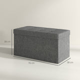 easycomfort easycomfort panca contenitore pieghevole da 84l coperchio imbottito e rivestimento in tessuto 76x38x38cm grigio scuro
