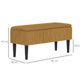 easycomfort easycomfort panca fondoletto in poliestere e legno per camera da letto e ingresso 95x38x45 cm arancione