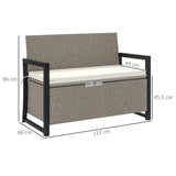 easycomfort easycomfort panchina da giardino 2 posti con cassapanca da 151 5l in rattan con schienale braccioli e cuscino crema