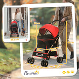 easycomfort easycomfort passeggino per cani convertibile con 2 guinzagli e cuscino in acciaio e poliestere 82x49 5x98 cm rosso e nero