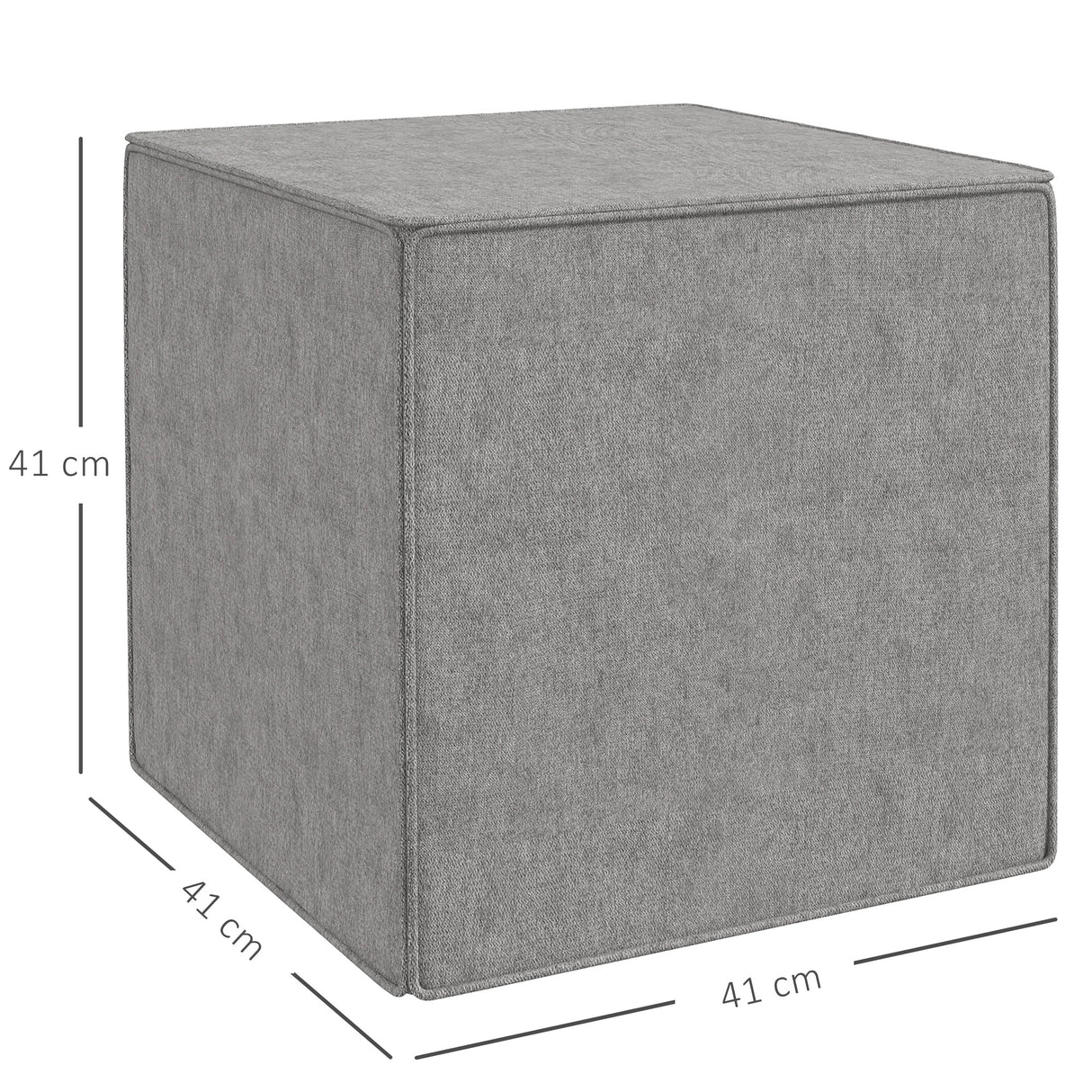 easycomfort easycomfort poggiapiedi quadrato 2 in 1 con rivestimento rimovibile in tessuto effetto lino 41x41x41 cm grigio chiaro