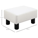 easycomfort easycomfort poggiapiedi rettangolare imbottito e rivestito in finta pelle bianca per soggiorno e ingresso 40x30x24 cm