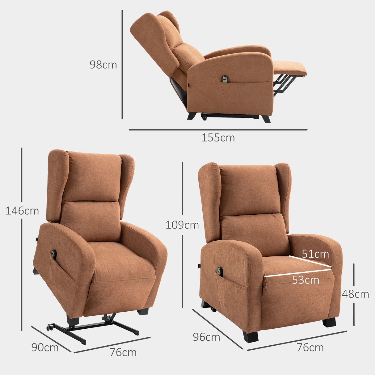 easycomfort easycomfort poltrona relax alzapersona in velluto con schienale reclinabile a 160 con telecomando marrone scuro