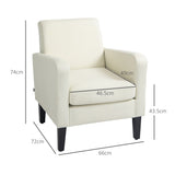 easycomfort easycomfort poltroncina da camera moderna in tessuto con braccioli 66x72x74 cm crema