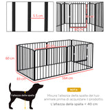 easycomfort easycomfort recinto per cani a 6 pannelli modulabili da interno ed esterno in acciaio 164x83x60 cm nero