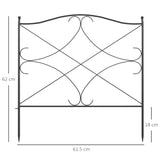 easycomfort easycomfort recinzione esterna a 5 pannelli in metallo con paletti 305x62 cm nera