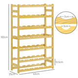 easycomfort easycomfort scaffale portabottiglie a 7 livelli per 42 bottiglie di vino legno di pino naturale 63x25x102cm
