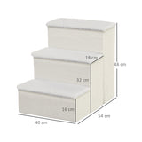 easycomfort easycomfort scaletta per cani a 3 gradini con vano contenitore pieghevole e lavabile 40x54x48 cm bianco