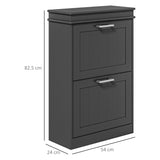 easycomfort easycomfort scarpiera moderna con 2 cassetti ribaltabili per 10 paia di scarpe e ripiano regolabile 54x24x82 5cm nero