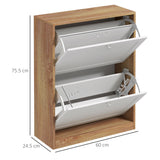 easycomfort easycomfort scarpiera slim con 3 ripiani regolabili a 2 livelli per 12 paia in truciolato e mdf 60x24 5x75 5 cm