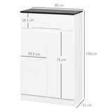 easycomfort easycomfort scarpiera slim da 12 paia max per ingressi con 3 ripiani regolabili e cassetto in truciolato bianco 60x32x100 cm