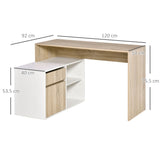 easycomfort easycomfort scrivania angolare scrivania ad angolo per computer da camera o ufficio scrivania salvaspazio in legno rovere e bianco