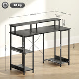 easycomfort easycomfort scrivania per pc reversibile con prese elettriche luci supporto monitor e scaffale 120x50cm nero