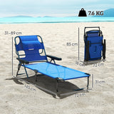 easycomfort easycomfort sdraio da giardino pieghevole con schienale regolabile cuscino e foro per viso blu scuro