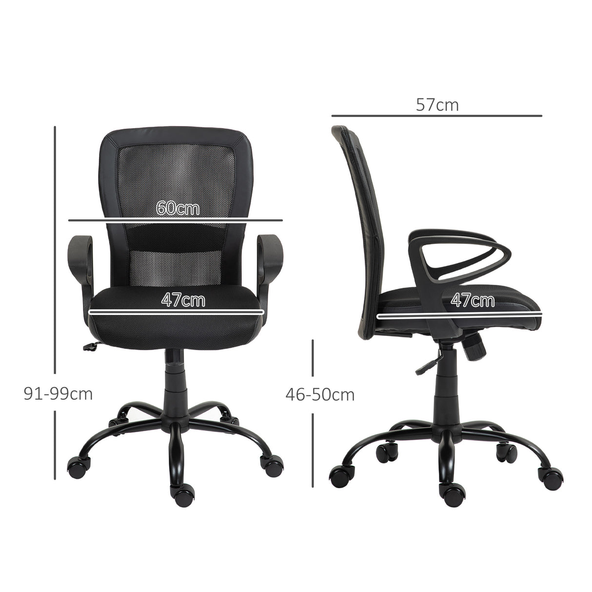 easycomfort easycomfort sedia da ufficio con altezza regolabile e tessuto a rete seduta girevole e inclinazione nero